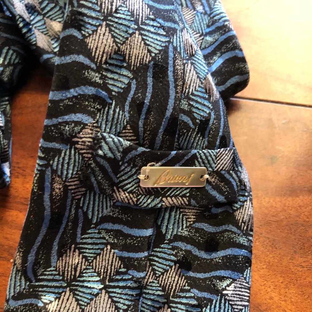 Vintage geometric brioni tie silk - Picture 4 of 5